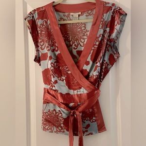 Short sleeve kimono type blouse